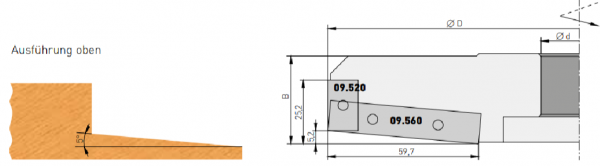 HW Wendeplatten Abplattfräser 200x35x30 Z2+2 Aluminium Ausführung oben (Rechtslauf)